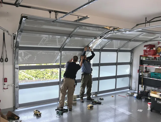 Norco Garage Door Repair expert performing precise panel replacement on Norco garage door